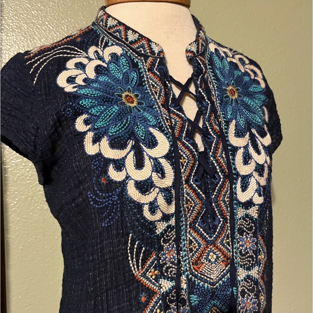 Small Johnny Was Workshop Love Flower Tunic in European Voile Festival Western